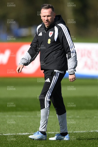 300326 - Wales Football Training - Wales manager Craig Bellamy during training ahead of the upcoming match against Northern Ireland