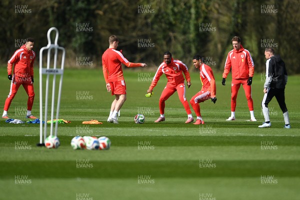 300326 - Wales Football Training - Wales players during training ahead of the upcoming match against Northern Ireland