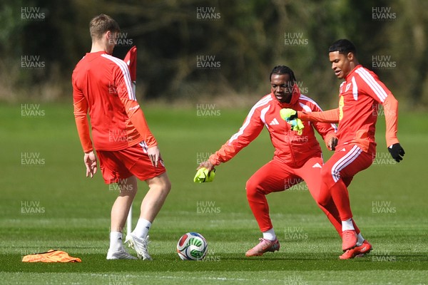 300326 - Wales Football Training - Ronan Kpakio of Wales during training ahead of the upcoming match against Northern Ireland