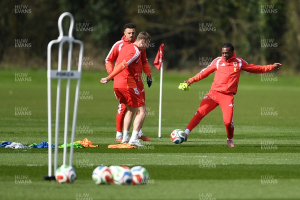 300326 - Wales Football Training - Ronan Kpakio of Wales during training ahead of the upcoming match against Northern Ireland