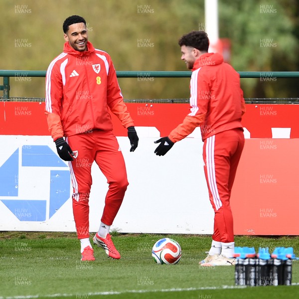 300326 - Wales Football Training - Ben Cabango of Wales during training ahead of the upcoming match against Northern Ireland