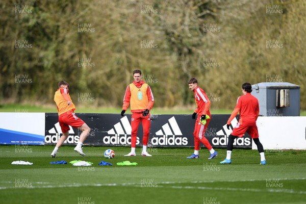 300326 - Wales Football Training - Joe Rodon of Wales during training ahead of the upcoming match against Northern Ireland