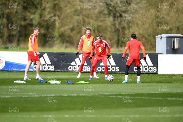 300326 - Wales Football Training - Joe Rodon of Wales during training ahead of the upcoming match against Northern Ireland