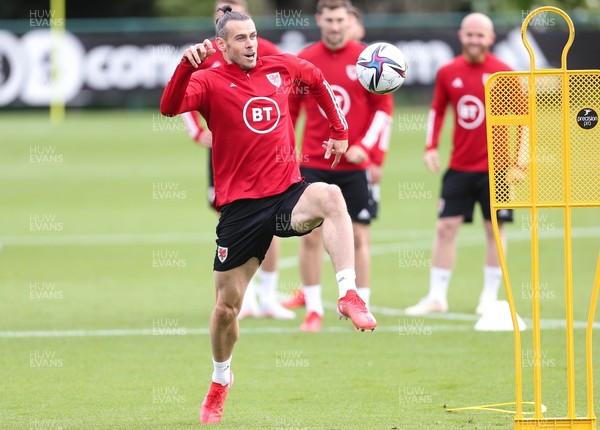 310821 - Wales Football Training - Gareth Bale during a Wales training session ahead of their friendly against Finland and World Cup qualifying matches against Belarus and Estonia