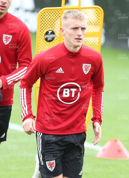 310821 - Wales Football Training - Matthew Smith during a Wales training session ahead of their friendly against Finland and World Cup qualifying matches against Belarus and Estonia