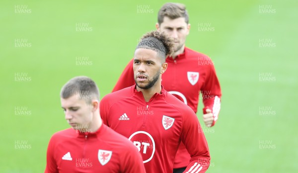 310821 - Wales Football Training - Tyler Roberts during a Wales training session ahead of their friendly against Finland and World Cup qualifying matches against Belarus and Estonia