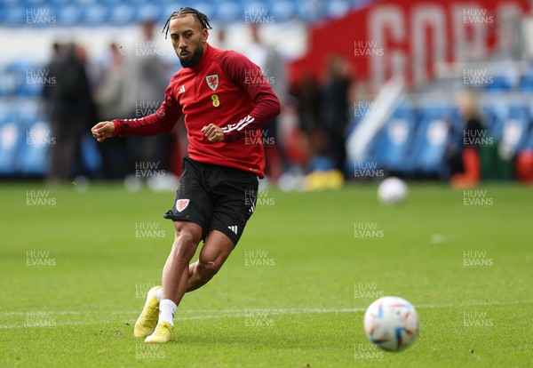 151122 - Wales Football Training Session - Sorba Thomas of Wales during the final Wales training session and send off as the team depart for the FIFA World Cup in Qatar
