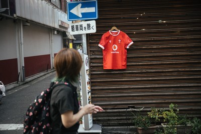 300625 - Picture shows the Welsh Rugby jersey in Kitakyushu