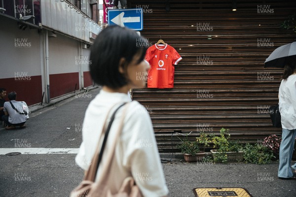 300625 - Picture shows the Welsh Rugby jersey in Kitakyushu