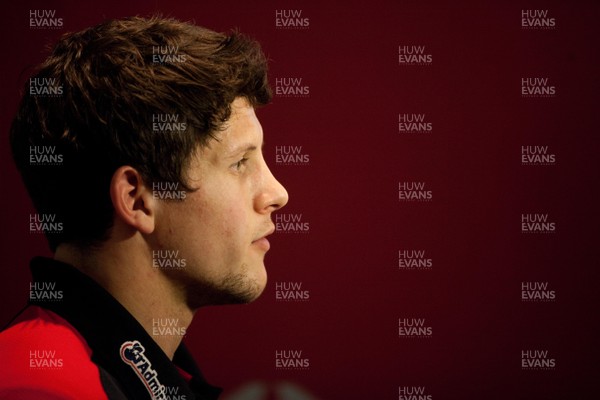 290113 - Wales Under 20 Press Conference - Wales' Lloyd Williams during media interviews   