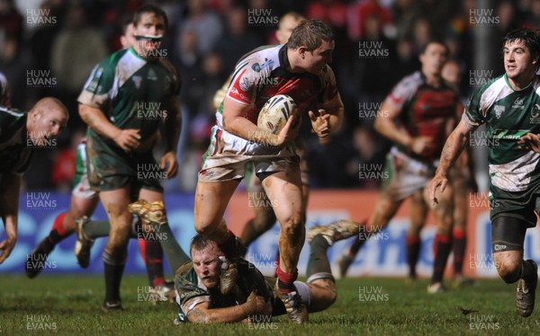 01.11.09 - Wales v Ireland - rugbyleague.com European Cup - Gil Dudson of Wales is tackled by Sean Hesketh of Ireland. 