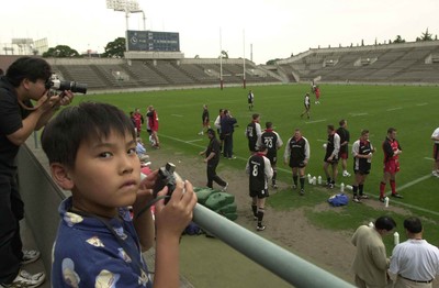 020601 -  Wales Rugby - The locals turned out to watch Wales train at the Prince Chichibu Memorial ground in Tokyo