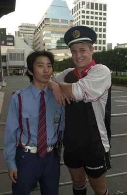 020601 -  Wales Rugby - Robin Sowden-Taylor meets the local law enforcers in Tokyo