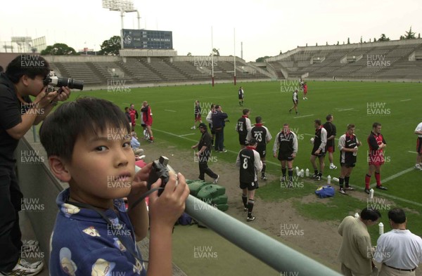 020601 -  Wales Rugby - The locals turned out to watch Wales train at the Prince Chichibu Memorial ground in Tokyo
