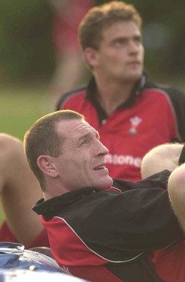 040601  - Wales Rugby Training - Alan Bateman relaxes during training in Osaka
