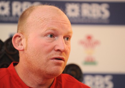 08.03.10 - Wales Rugby Wales' kicking coach Neil Jenkins speaks to the media ahead of his sides' Six Nations match against Ireland on Saturday 