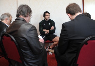 08.03.10 - Wales Rugby Wales' Jonathan Thomas speaks to the media ahead of his sides' Six Nations match against Ireland on Saturday 