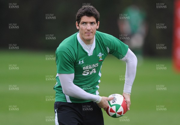 10.11.09 - Wales Rugby Training - James Hook in action during training. 