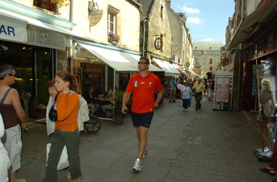11.09.07 - Wales Team in France for Rugby World Cup - Ian Gough looks around a walled city in St Nazaire 