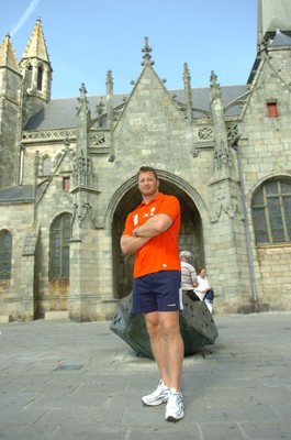 11.09.07 - Wales Team in France for Rugby World Cup - Ian Gough looks around a walled city in St Nazaire 