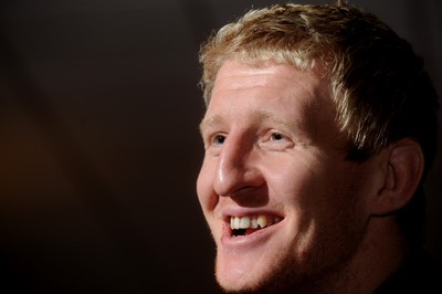 18.02.10 - Wales Rugby Interviews - Bradley Davies talks to reporters. 