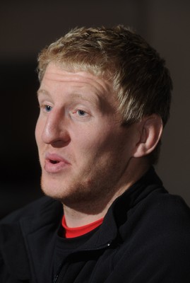 18.02.10 - Wales Rugby Interviews - Bradley Davies talks to reporters. 