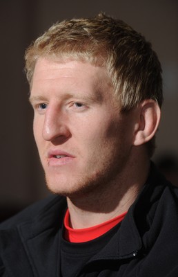 18.02.10 - Wales Rugby Interviews - Bradley Davies talks to reporters. 