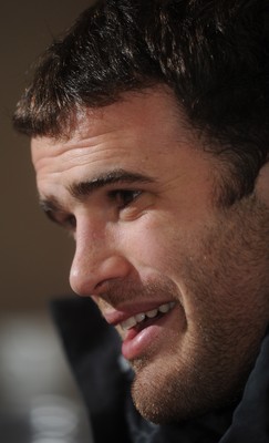 18.02.10 - Wales Rugby Interviews - Jamie Roberts talks to reporters. 