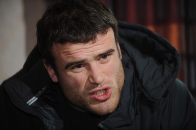 18.02.10 - Wales Rugby Interviews - Jamie Roberts talks to reporters. 