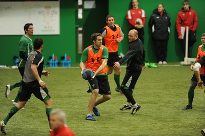 18.02.10 - Wales Rugby Training - Ryan Jones in action during training. 