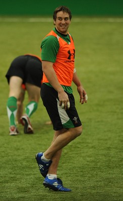 18.02.10 - Wales Rugby Training - Ryan Jones in action during training. 