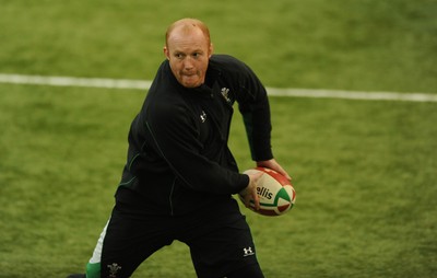 18.02.10 - Wales Rugby Training - Martyn Williams in action during training. 
