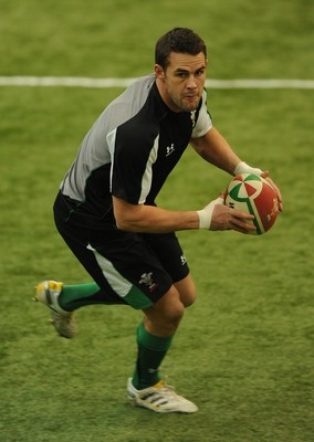 18.02.10 - Wales Rugby Training - Lee Byrne in action during training. 