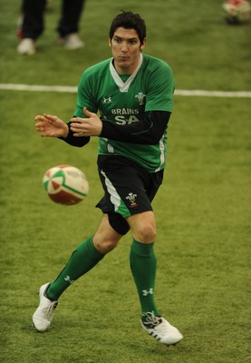 18.02.10 - Wales Rugby Training - James Hook in action during training. 