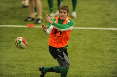 18.02.10 - Wales Rugby Training - Leigh Halfpenny in action during training. 