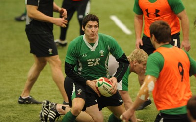 18.02.10 - Wales Rugby Training - James Hook in action during training. 