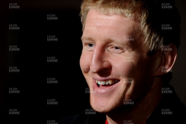 18.02.10 - Wales Rugby Interviews - Bradley Davies talks to reporters. 