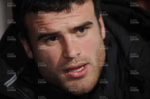 18.02.10 - Wales Rugby Interviews - Jamie Roberts talks to reporters. 