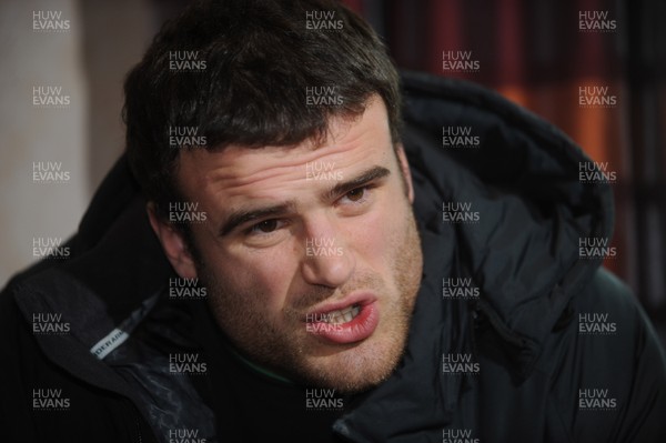 18.02.10 - Wales Rugby Interviews - Jamie Roberts talks to reporters. 