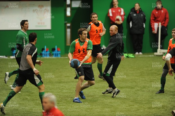 18.02.10 - Wales Rugby Training - Ryan Jones in action during training. 