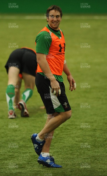 18.02.10 - Wales Rugby Training - Ryan Jones in action during training. 