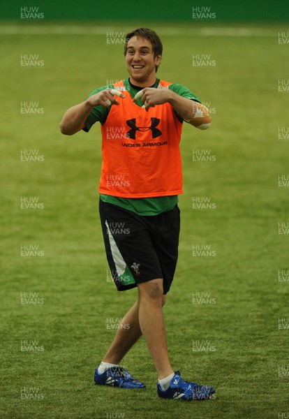 18.02.10 - Wales Rugby Training - Ryan Jones in action during training. 