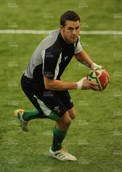 18.02.10 - Wales Rugby Training - Lee Byrne in action during training. 