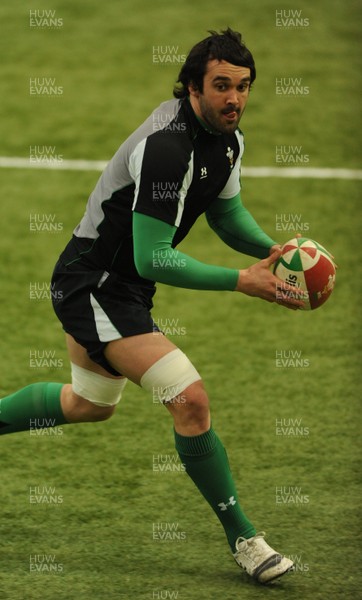 18.02.10 - Wales Rugby Training - Jonathan Thomas in action during training. 
