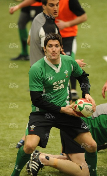 18.02.10 - Wales Rugby Training - James Hook in action during training. 