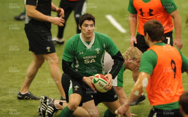 18.02.10 - Wales Rugby Training - James Hook in action during training. 