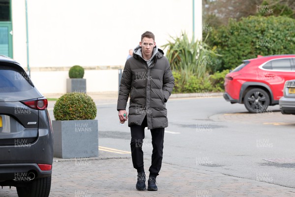 220223 - Wales player Liam Williams arrives at the Vale Hotel, Cardiff, ahead of a meeting to discuss issues with player contracts and pay terms and avoid the possibility of strike action ahead of the Wales v England Six Nations match this weekend