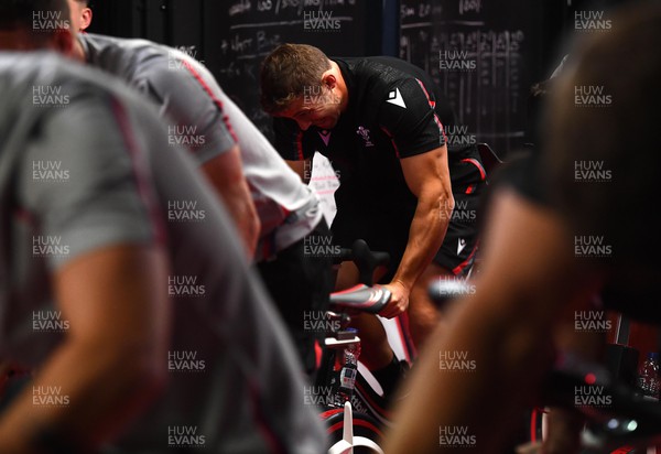 251022 - Wales Rugby Altitude Training - Leigh Halfpenny during a atitude bike session