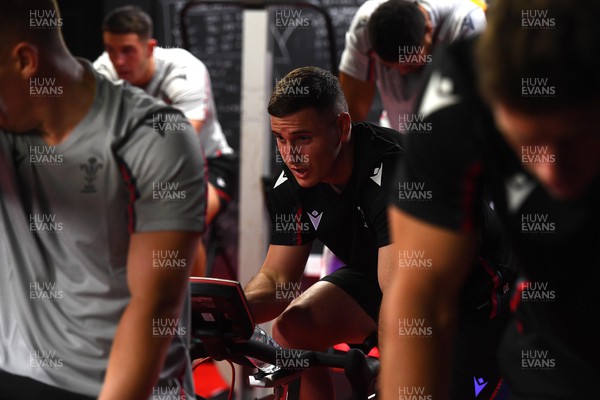 251022 - Wales Rugby Altitude Training - Dane Blacker during a atitude bike session