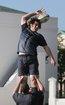 31.05.08 Wales rugby in S.Africa... Wales' Ryan Jones during team training at Western Province Cricket Club in Cape Town.   